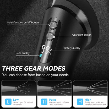 Electric Ear Cleaning Tool - Water Powered Ear Wax Removal System with 3 Pressure Settings