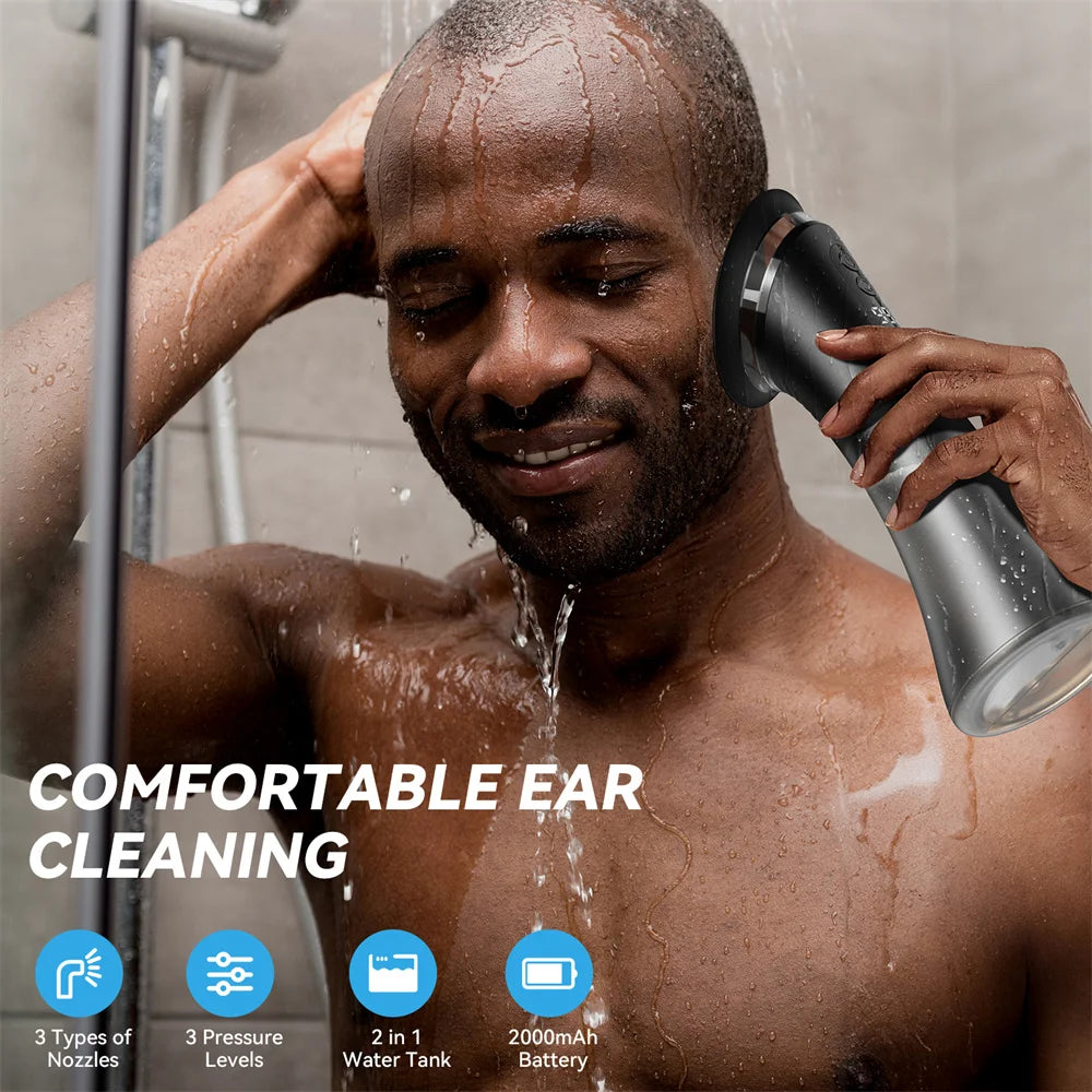 Electric Ear Cleaning Tool - Water Powered Ear Wax Removal System with 3 Pressure Settings