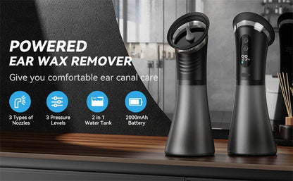 Electric Ear Cleaning Tool - Water Powered Ear Wax Removal System with 3 Pressure Settings